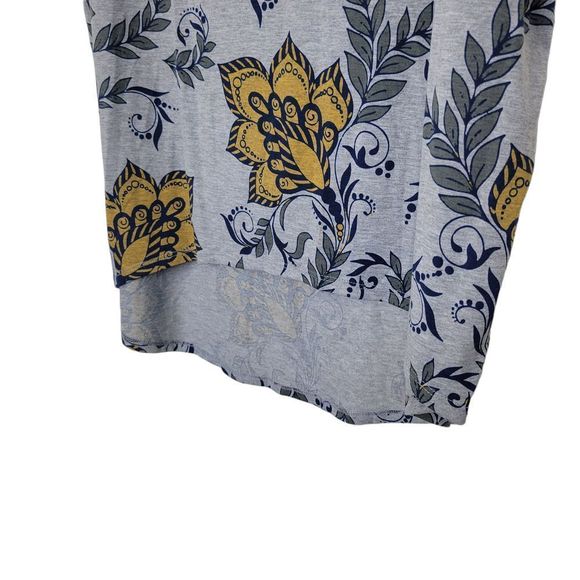 LulaRoe Gray Blue/Yellow Paisley Design Irma Tunic Top M - Picture 3 of 6